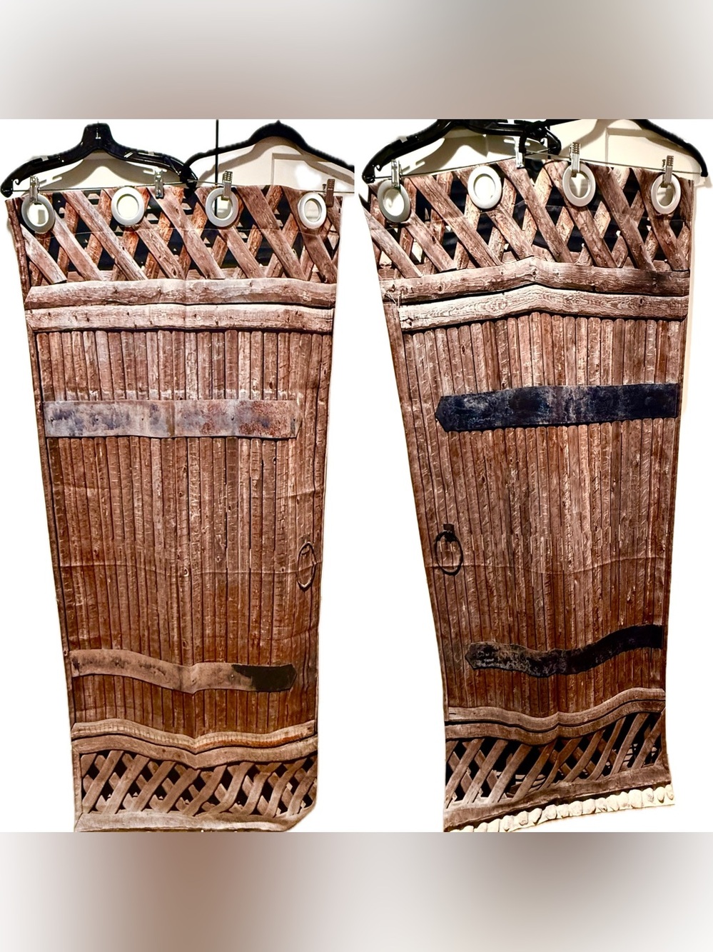 Set of 2 RUSTIC DECOR COLLECTION light blocking barn door curtain panels